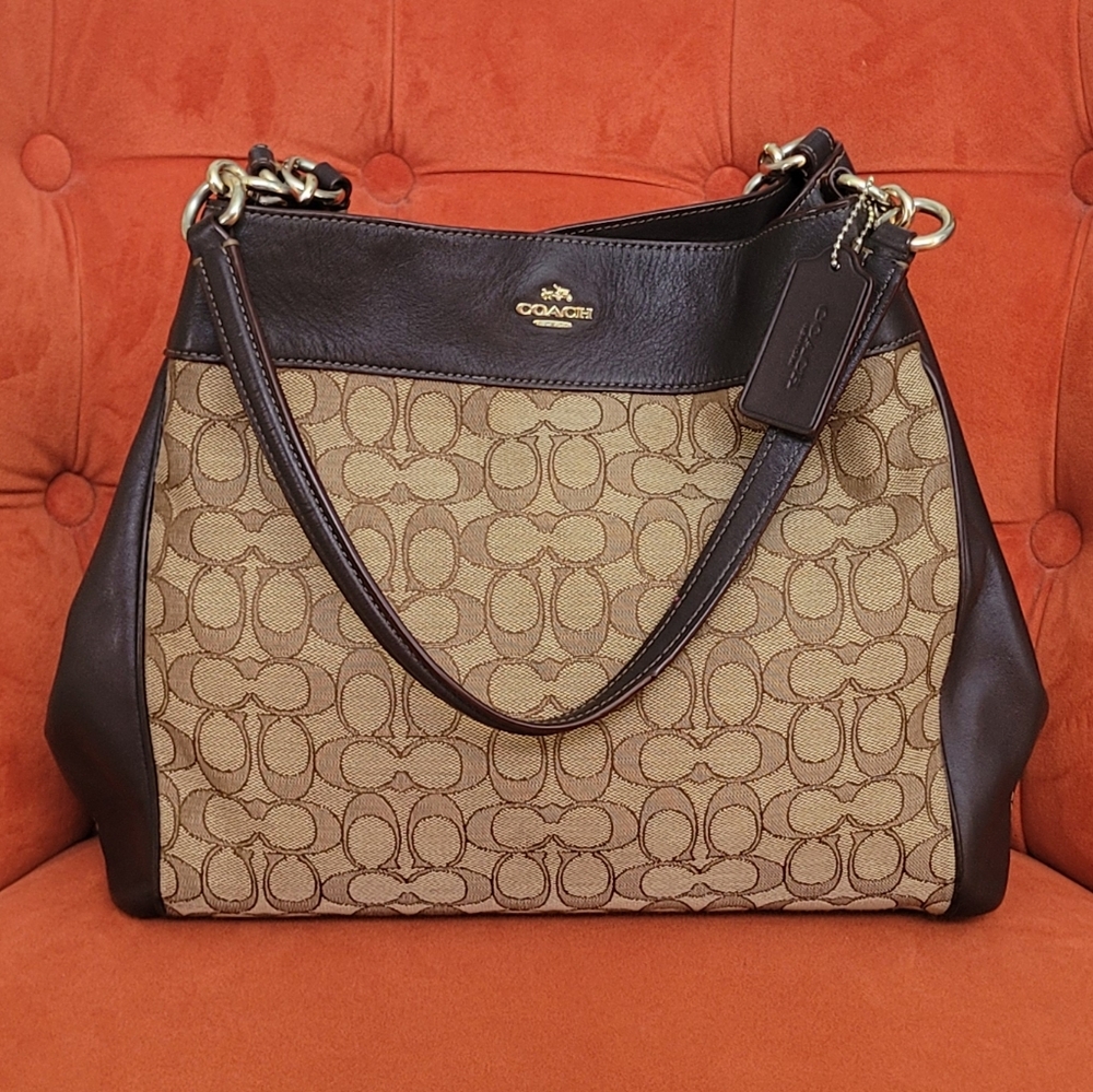 Coach Brown and Tan Shoulder Bag